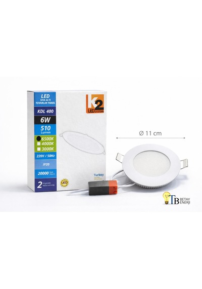 6w Yuvarlak Led Panel Gün Işığı 6500k Beyaz