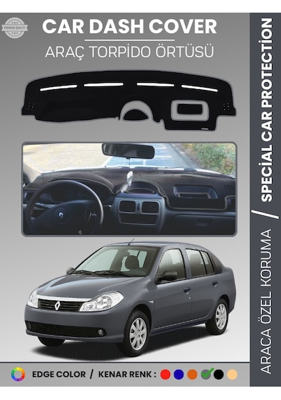 Renault Symbol 2 Alize 2008-2013 Torpido Örtüsü Ön Göğüs Koruma Birebir Uyum - 496 Stiloto