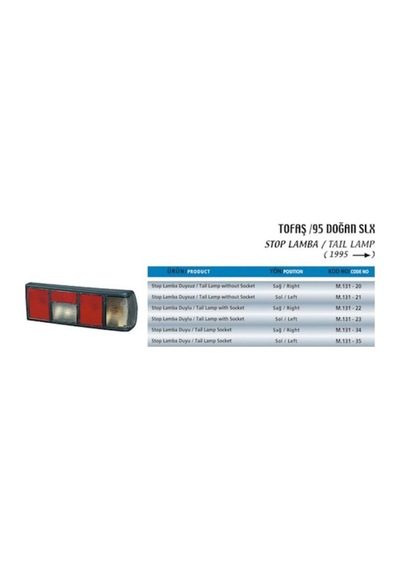 Stop Vidasız Komple Duysuz Sağ Fıat Doğan S.slx 95 Dc 1 Ad