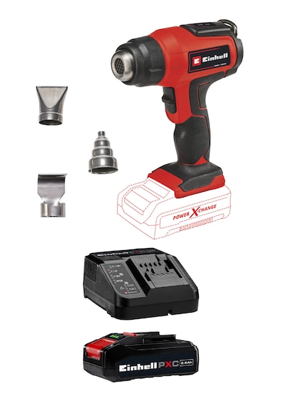 Einhell TE-HA 18 Li, Akülü Sıcak Hava Tabancası Seti (2,5 Ah Akü ve Şarj Cihazı Dahildir)