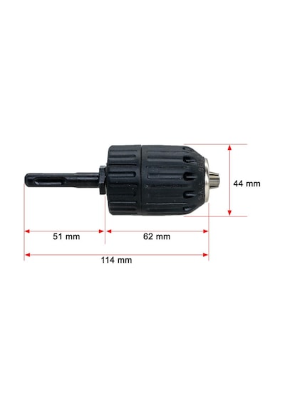 6258 Anahtarsız Plastik Mandren 2-13 Mm 1/2"-20unf Sds Plus Saplı