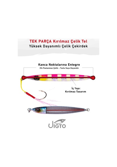 Jig, Zoka, Suni Yem, Glow Uv Metal Jig, 40gr 10cm Razor 40