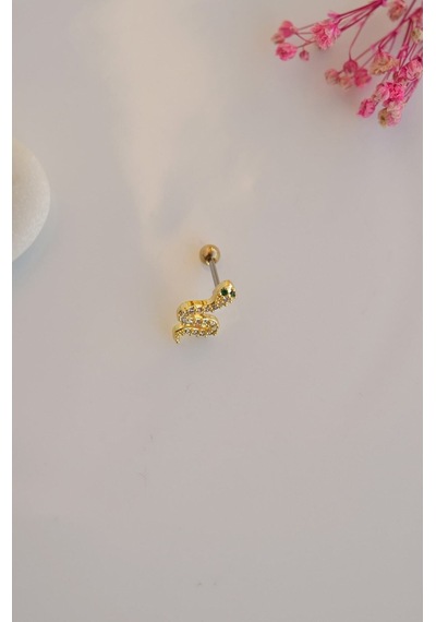 Yılan Model Piercing Helix Kıkırdak Küpesi Gold - 647581349 Gold