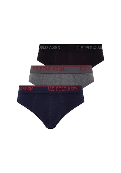 U.S. Polo Assn. Erkek Siyah - Antrasit Melanj - Lacivert 3 Lü Slip 80436 Siyah