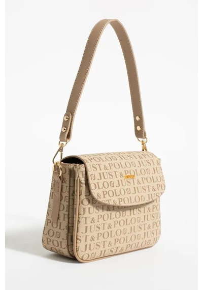 Just Polo Kadın Su Geçirmez Ayarlanabilir Askılı Lüks El & Omuz Çantası Shoulder Bag Ebat: 25 X 15 Cm Vizon