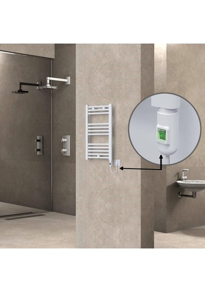Haiti Elektrikli Havlupan 400x700 Düz Beyaz Parlak On/off Düğmeli 300 Watt