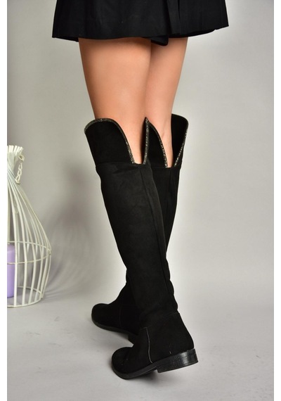 Fox Shoes T848643502 Siyah Süet Taş Detaylı Kadın Çizme Siyah-Süet Fox Shoes T848643502 Siyah Süet Taş Detaylı Kadın Çizme Siyah-Süet