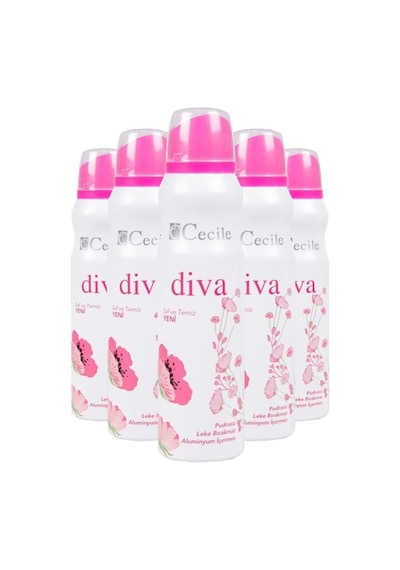 Cecile Diva Kadın Sprey Deodorant 150 ML x 5