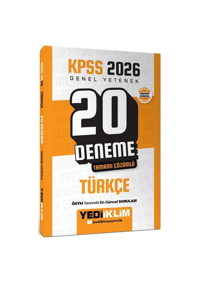 Kpss 2026 Genel Yetenek Türkçe Tamamı Çözümlü 20 Deneme