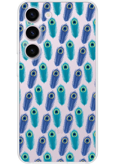 Samsung Galaxy S23 Plus İle Uyumlu Nazar Boncuğu 4 Kamera Korumalı Şeffaf Silikon Kılıf Şeffaf