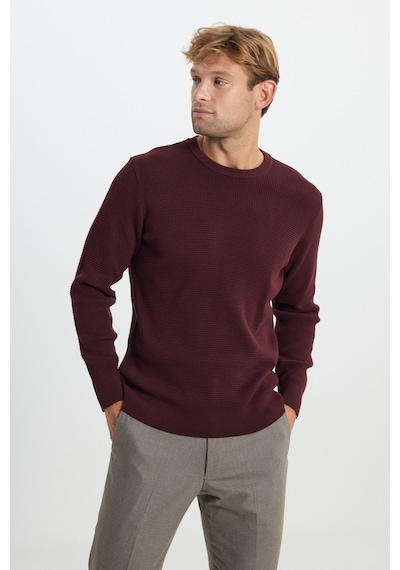 AC&Co / Altınyıldız Classics Erkek Bordo Pamuklu Standart Fit Normal Kesim Bisiklet Yaka Petek Dokulu Triko Kazak Bordo AC&Co / Altınyıldız Classics Erkek Bordo Pamuklu Standart Fit Normal Kesim Bisiklet Yaka Petek Dokulu Triko Kazak Bordo