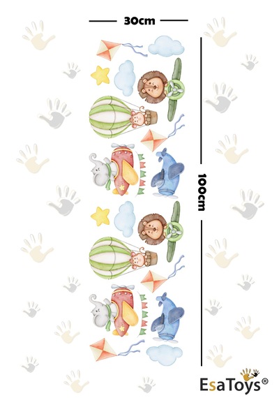 Uçak Temalı Çocuk Odası Sticker Seti