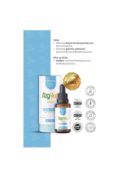 Erbatab Alg Yağı Omega3 30 ML
