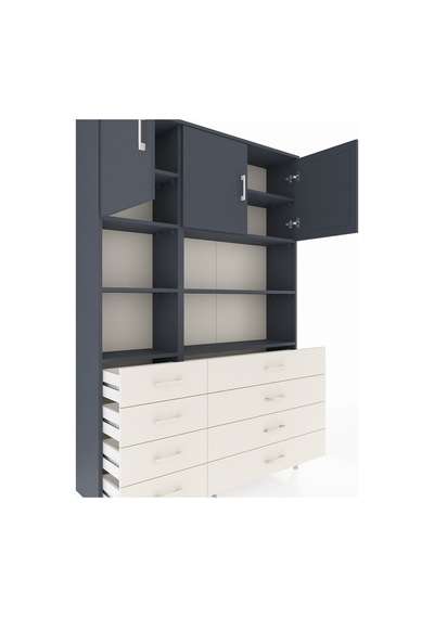 Arges Dolap 8 Raflı 8 Çekmeceli 3 Kapaklı 132x30x195 Antrasit-antrasit/aytaşı Antrasıt/aytası Arges Dolap 8 Raflı 8 Çekmeceli 3 Kapaklı 132x30x195 Antrasit-antrasit/aytaşı Antrasıt/aytası