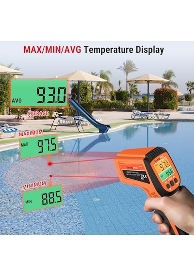Thermopro Tp450 Endüstriyel Kızılötesi Lazer Termometre, -50 C İle 550 C Temassız Isı Ölçer Tabanca, Çift Laz