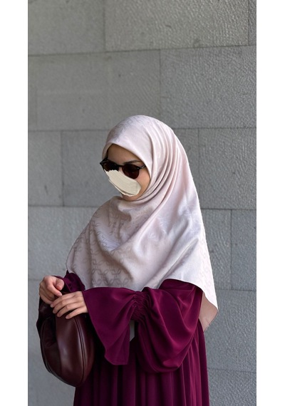 Qalortex Scarf Premium Jakarlı Mira B.boy Eşarp -vanilya