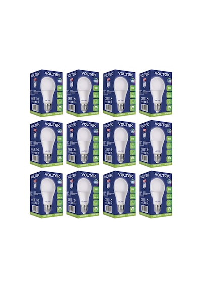 Voltek Led Ampul 9w E27 Duy Beyaz Işık X 12 Adet