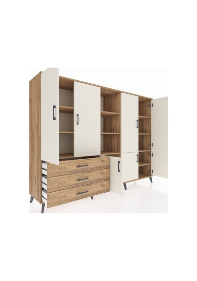 Hyperion Dolap 11 Raflı 3 Çekmeceli 7 Kapaklı 220x44x163 Çam-ayta Çam-aytaşı/çam Hyperion Dolap 11 Raflı 3 Çekmeceli 7 Kapaklı 220x44x163 Çam-ayta Çam-aytaşı/çam