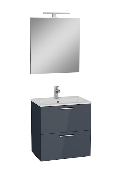 VitrA Mia 75102 Çekmeceli Banyo Dolabı Seti 60 CM Antrasit