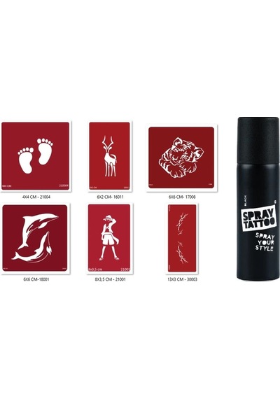 Airbrush Tattoo Geyik Sırt Spray Tattoo Geçici Sprey Dövme Seti