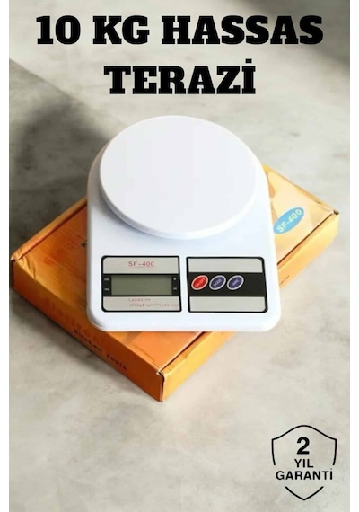 Hassas Terazi 10 Kg Kapasiteli Yüksek Hassasiyetli Dijital Mutfak Tartısı Beyaz