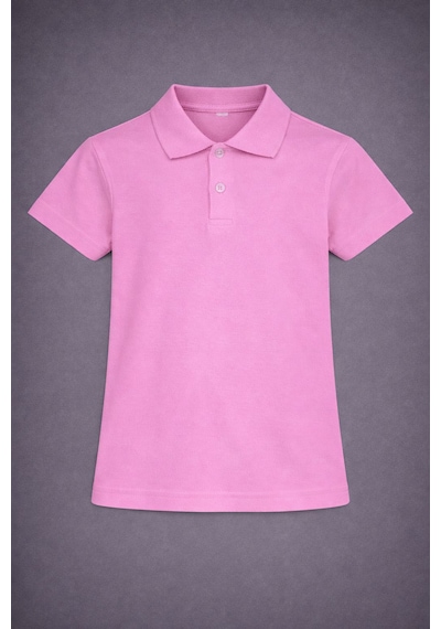 Polo Yaka Kısa Kol Tshirt Pembe