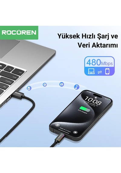Type-c To Usb-a Rgb Aydınlatmalı 3a Hızlı Şarj Ve Data Kablosu 2 Metre Diğer