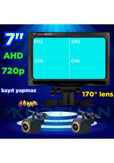 7 İnç Kayıtsız Ekran Ve 2 Adet Ahd 720p 170'' Geniş Açılı Kamera
