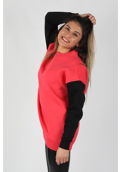 Kadın Kolları  Renkli Sweatshirt  Nar
