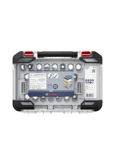11 X Pro Multi Material Power Change Plus Delik Açma Testeresi Seti, Şeffaf Kılıf Yumuşak Ahşap, Alçıpan Duvar