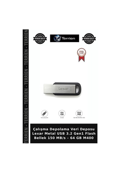 Çalışma Depolama Veri Deposu Lexar Metal Usb 3.2 Gen1 Flash Bellek 150 Mb/s 64 Gb M400