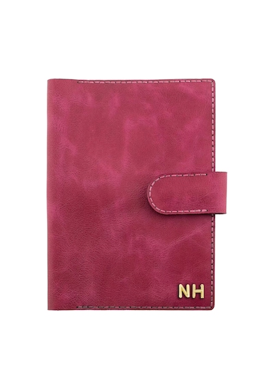 A5 Defter Ve Ajanda Kılıfı - %100 Rainbow Deri - Ko10001 - Fuşya Fuşya