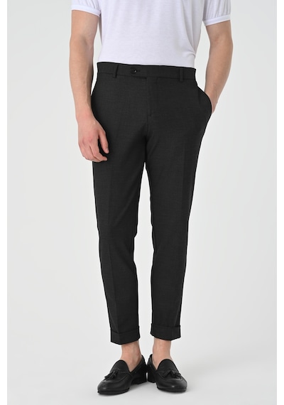 Antioch Regular Fit Duble Paça Erkek Pantolon Füme