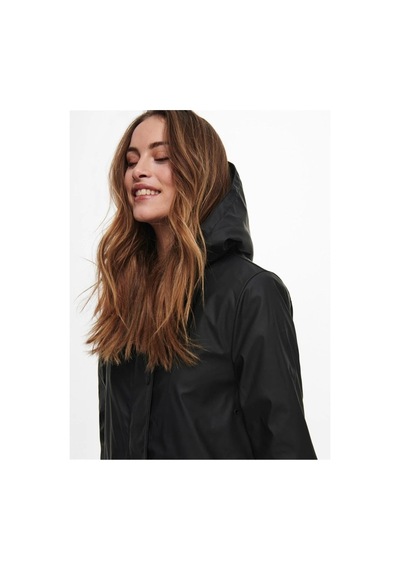 Only Onlsally Padded Raıncoat Black Kadın Su İtici Yağmurluk 15206116 Siyah