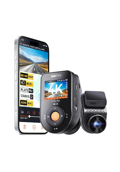 Vantrue S1 Pro Max 4k+4k Uhd Ön Arka Çift Kameralı Aı Destekli Araç Kamerası
