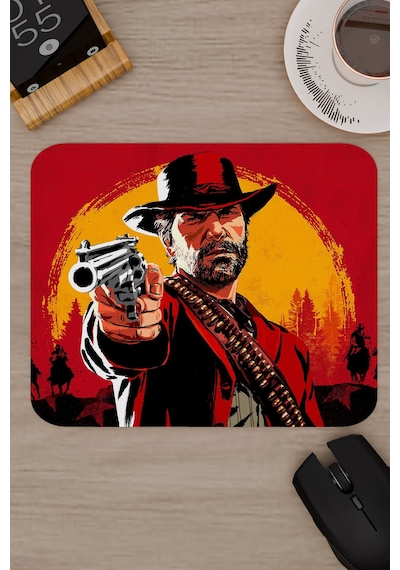 Red Dead Redemption 2 Kaymaz Dikişli Kauçuk Oyuncu Mousepad V2 - 22x18 Gaming Mouse Pad Fare Altlığı