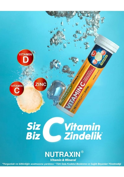 Nutraxin Vitamin C 1 Alana 1 Bedava 30 Efervesan Tablet