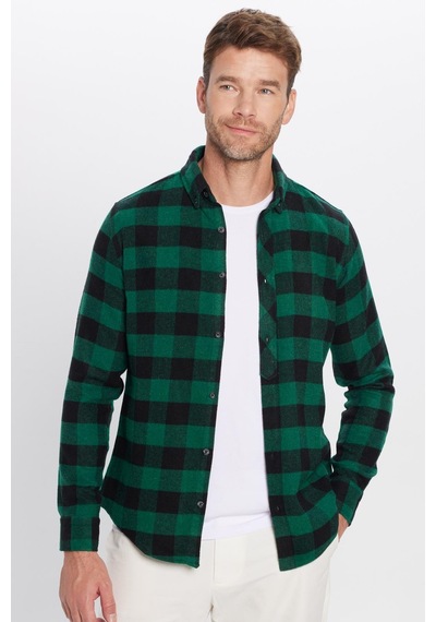 Tudors Erkek Slim Fit Dar Kesim Oduncu Düğmeli Yaka Kareli Kışlık Gömlek-32267 Çok Renkli Tudors Erkek Slim Fit Dar Kesim Oduncu Düğmeli Yaka Kareli Kışlık Gömlek-32267 Çok Renkli