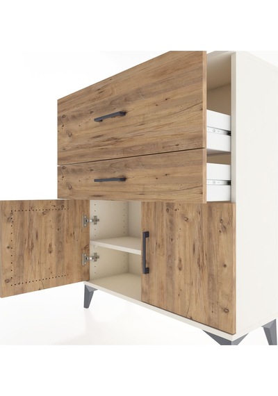 Arges Şifonyer Tek Raflı 2 Çekmeceli 2 Kapaklı 88x30x106 Ayta... Aytaşı