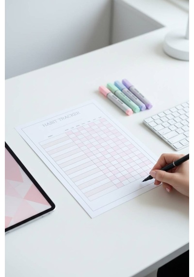 Alışkanlık Takibi - Habit Tracker - A4 Ebat - 30 Yaprak - Günlük Haftalık Planlayıcı - Planner Diğer