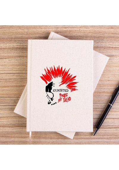 The Exploited Not Dead Punks Çizgisiz Kanvas Defter Krem