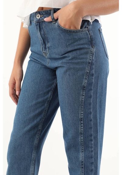 Kadın Yüksek Bel Jean Pantolon Mavi 001