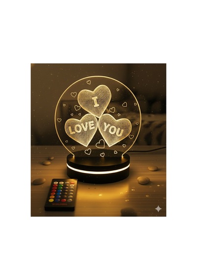3d Kalpli "ı Love You" Led Gece Lambası Sevgiliye Özel Hediye