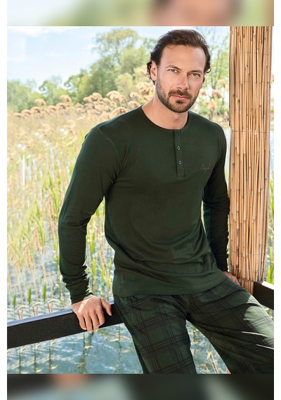 Aydoğan Erkek Civan Patlı Modal Yeşil Pijama Takım 3439