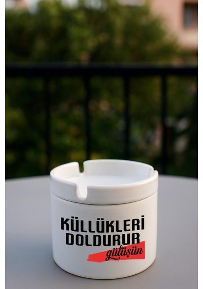 Porselen Baskılı Küllük - Gülüşün