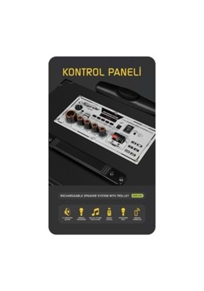 Powerway Mt50 Şarjlı Mikrofonlu Hoparlör Karaoke Sistemi Taşınabilir Amfi Büyük Bluetooth Hoparlör