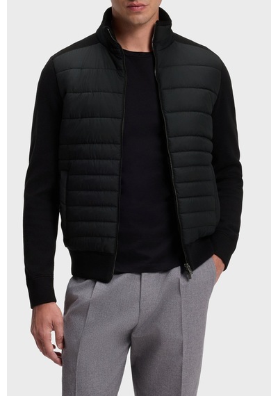 Boss Regular Fit Pamuk Ve Yün Karışımlı Dik Yaka Ceket Erkek Ceket 50570636 001 Siyah