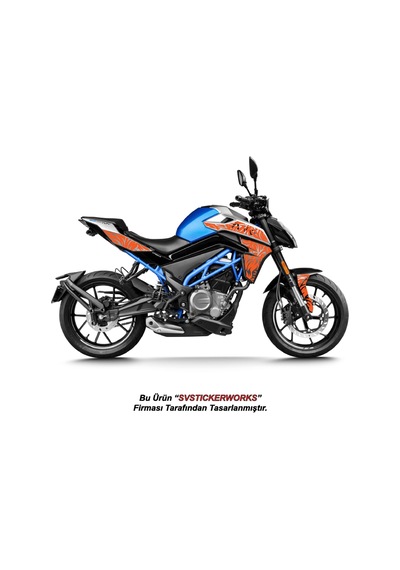 Cfmoto 250nk Orta Tattoo Desen Dövme Sticker Set Sağ Ve Sol Yeni Kasa Uyumlu Turuncu