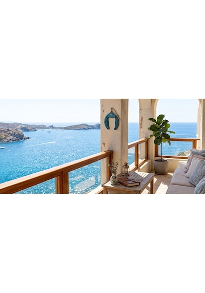 El Yapımı - Nazar Boncuklu At Nalı Duvar Süsü- Duvar Dekorasyon Balkon Dekorasyonu - 13 Cm
