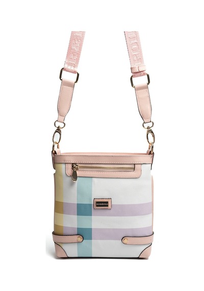 Silver Polo Sp1120 Kadın Çapraz Çanta Ekose Lila-pembe